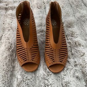Vince Camino Cognac Caged Open Toe Bootie
